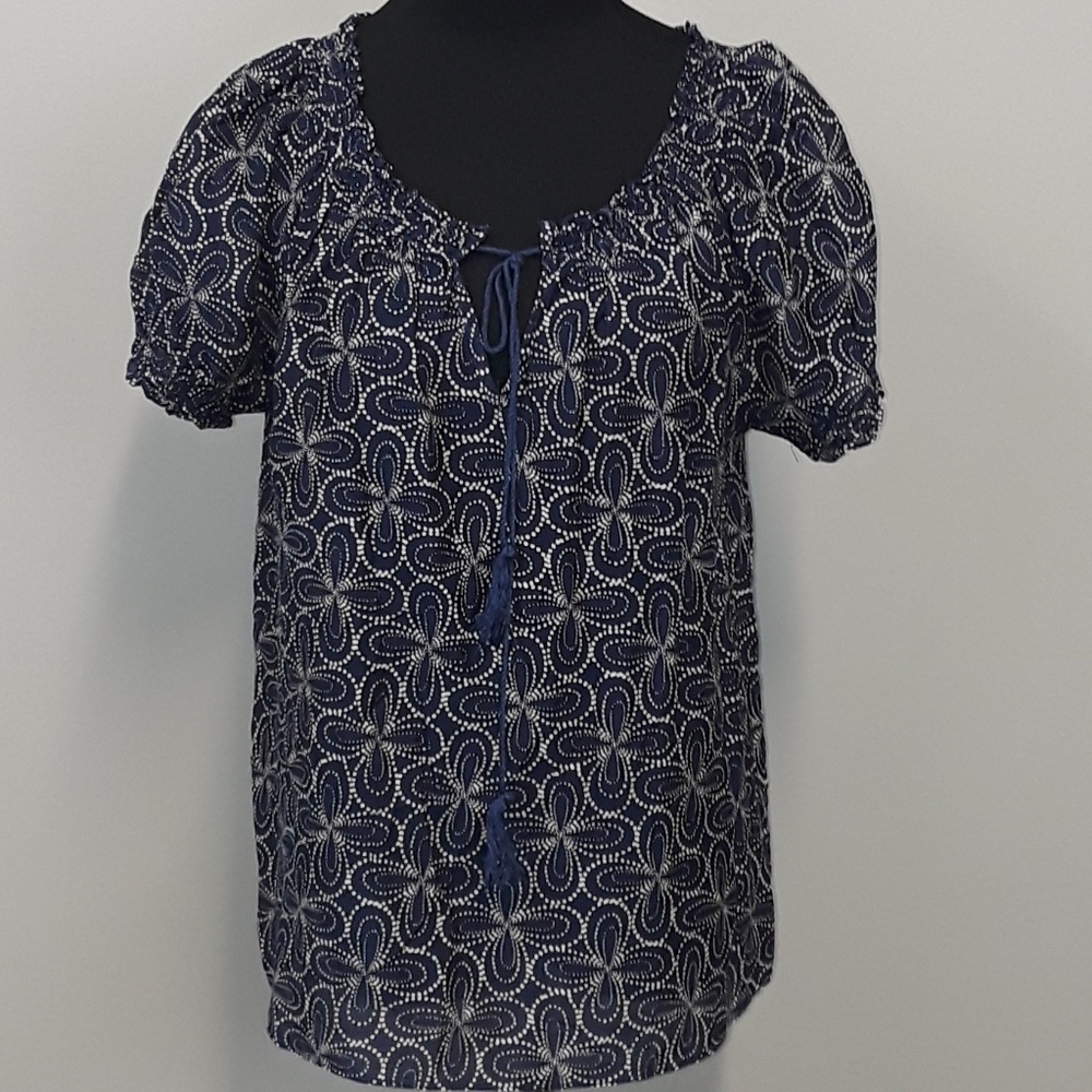 BANANA Republic peasant floral blouse top size L